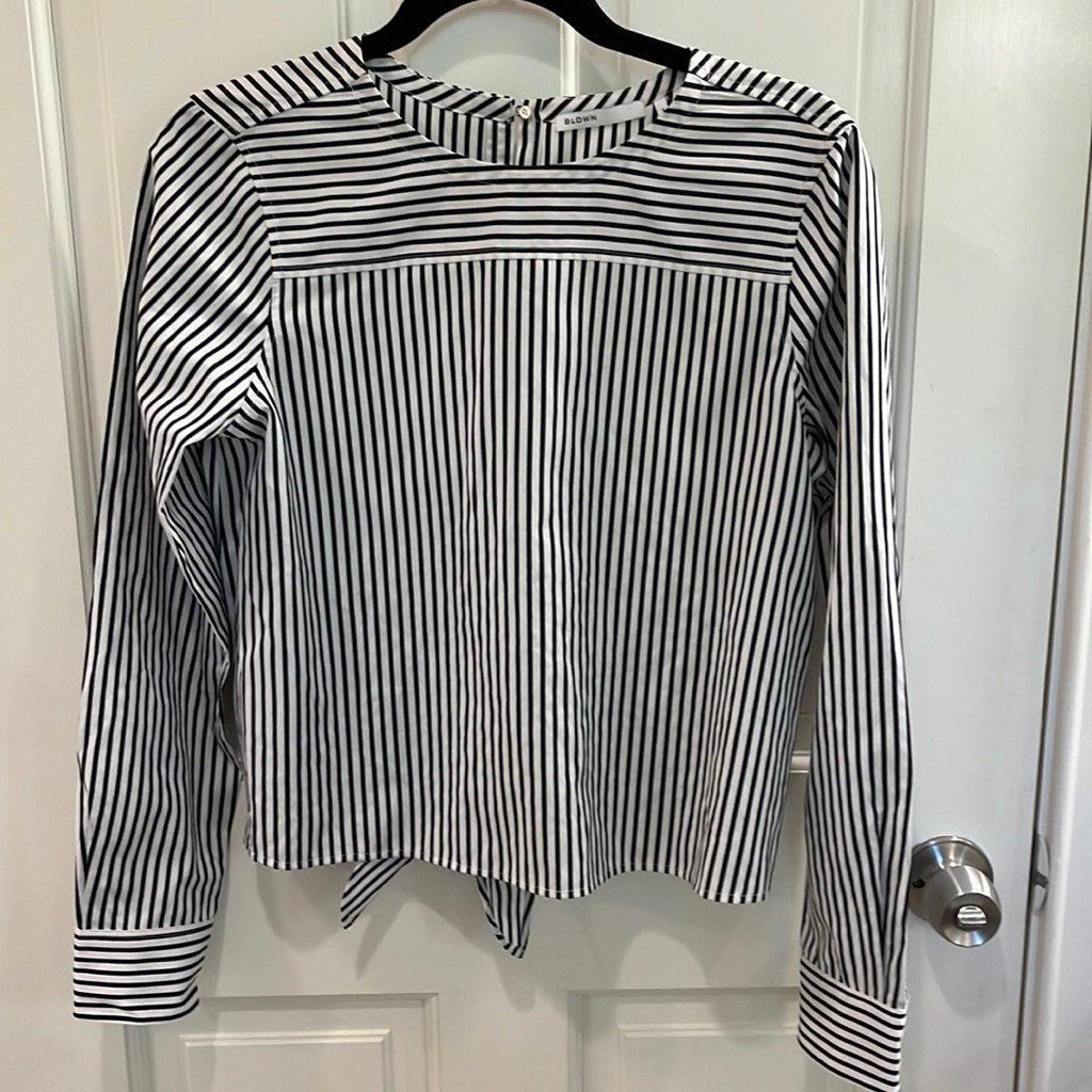 Nwot Bldwn Christine Striped Button Down Blouse Size S